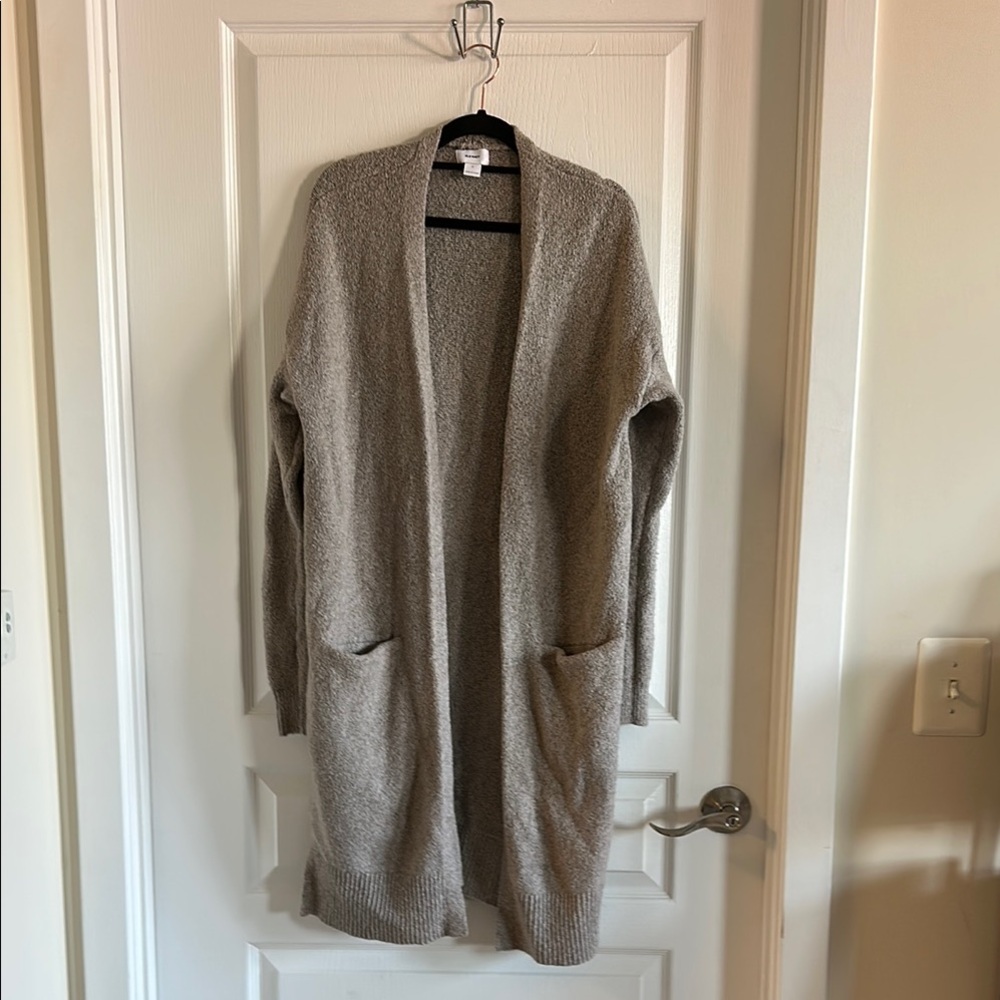 Old Navy Long Open Front Cardigan Sweater Oatmeal Beige Women’s Large